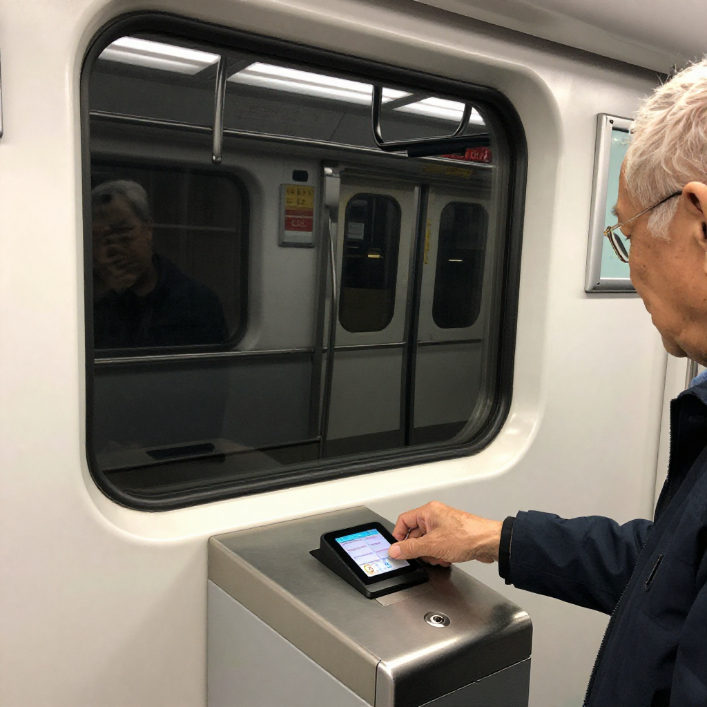 港鐵車廂老友記拍八達通出閘