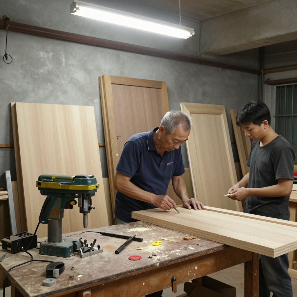 土瓜湾旧楼深夜工场锯木机旁师徒赶工